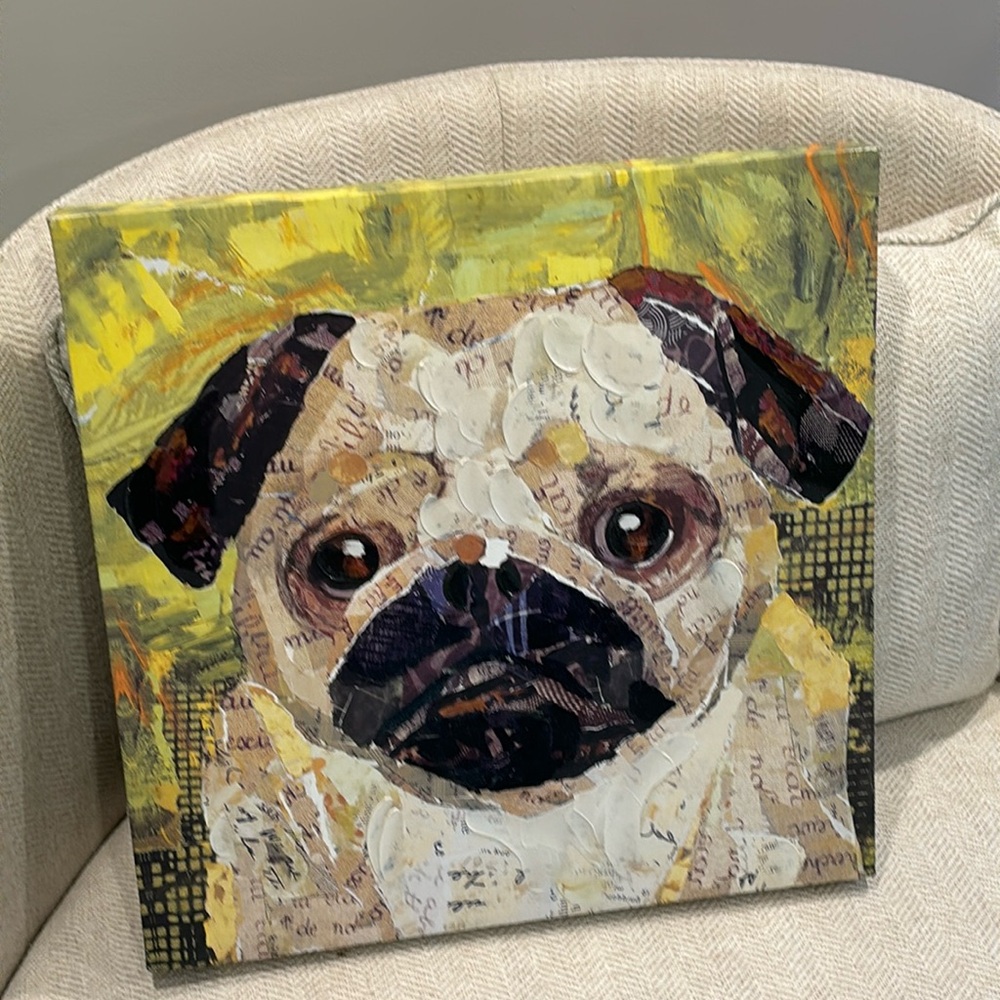 Textured Pug Canvas